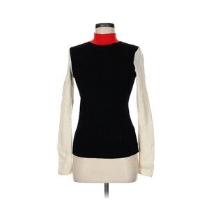 Tory Burch  Merino wool pullover colorblock demi turtleneck sweater